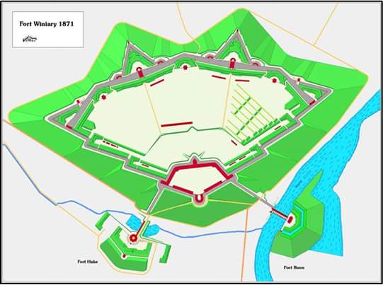 Plan Fortu Winiary z roku 1871 